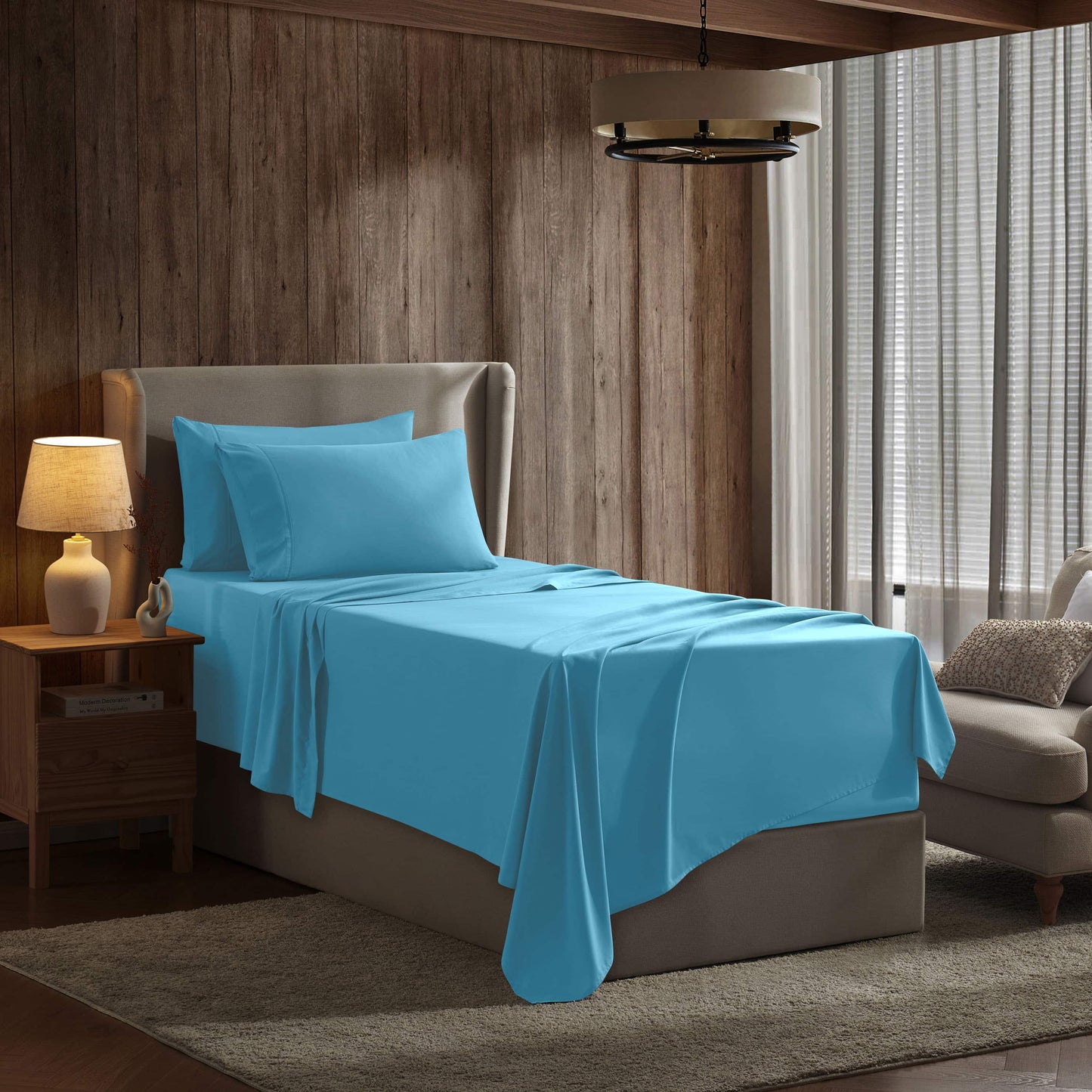 Extra Deep Pocket Microfiber Bed Sheet Set - Blue Collection