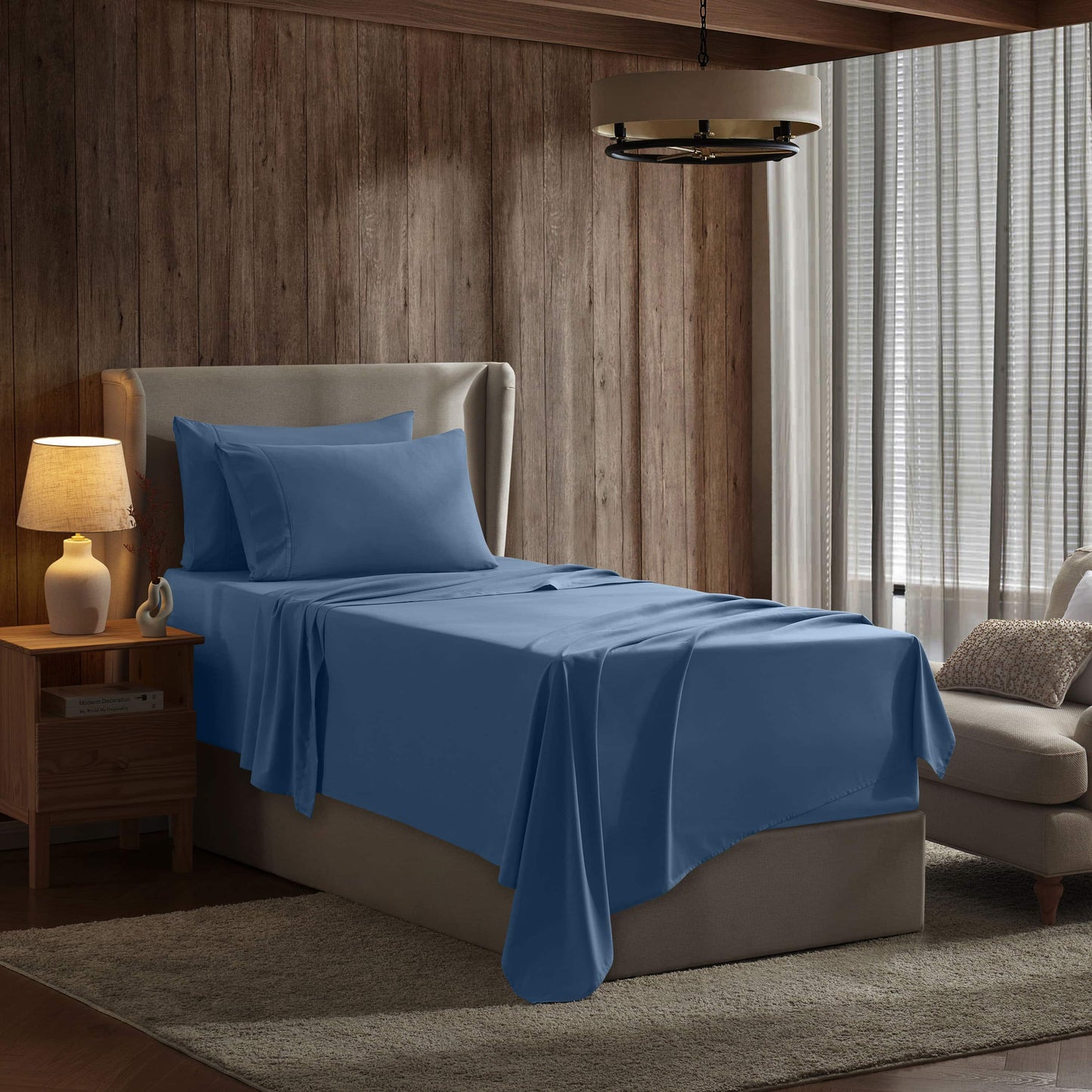 Extra Deep Pocket Microfiber Bed Sheet Set - Blue Collection