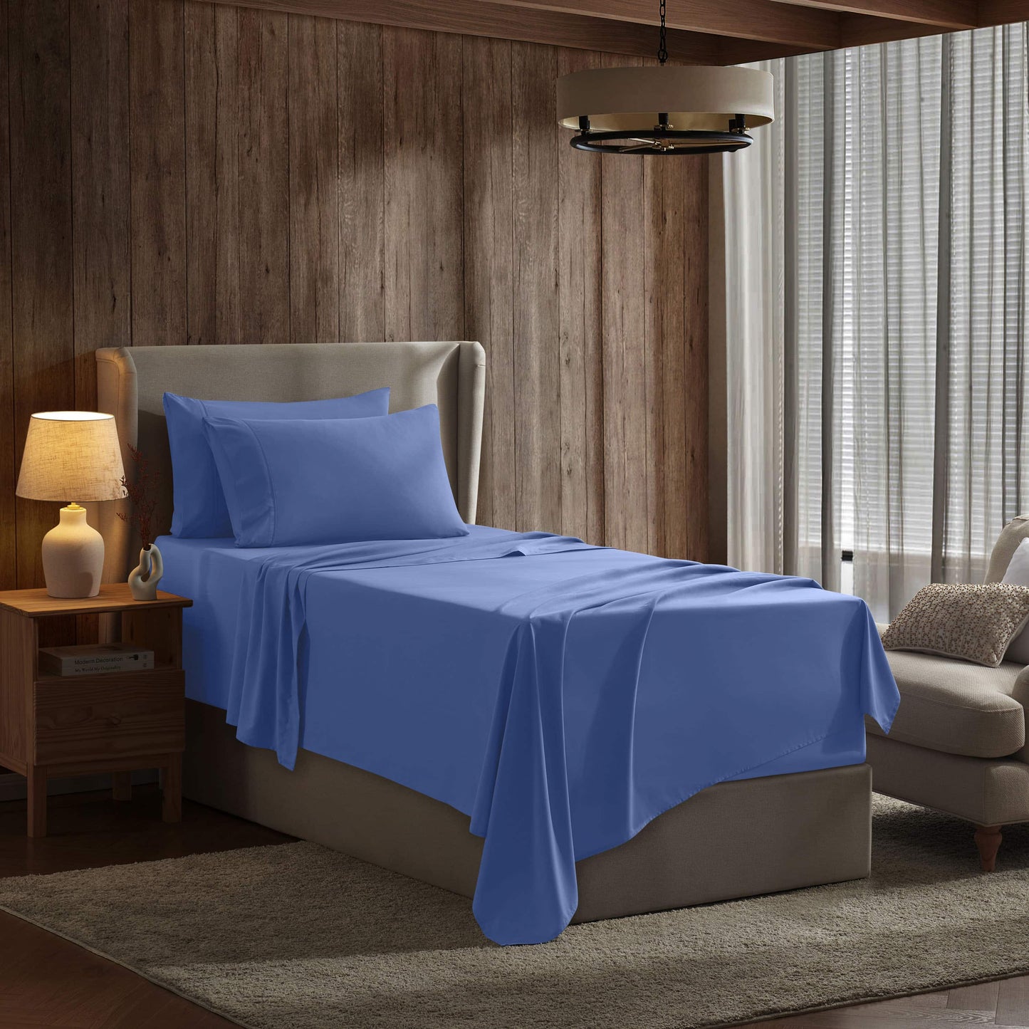 Extra Deep Pocket Microfiber Bed Sheet Set - Blue Collection