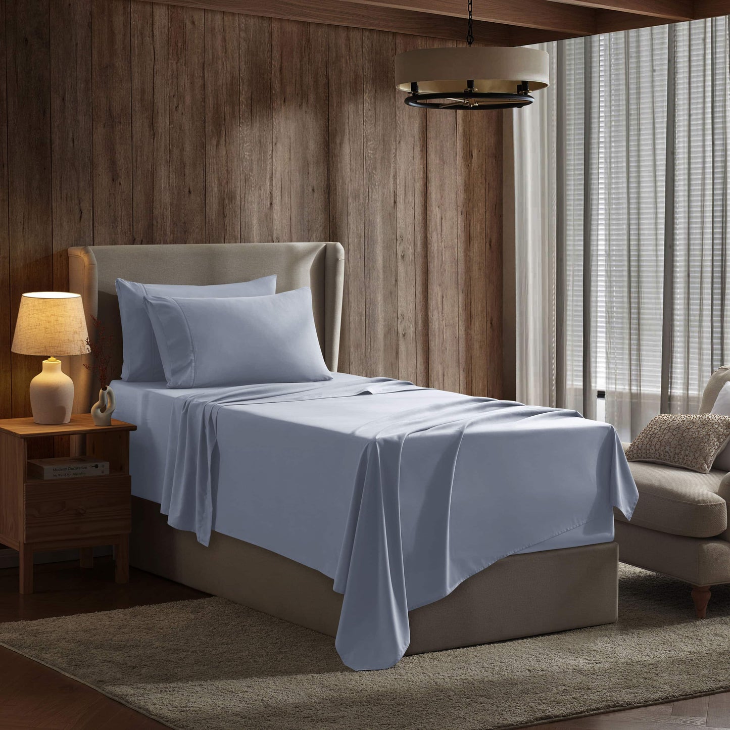 Extra Deep Pocket Microfiber Bed Sheet Set - Blue Collection