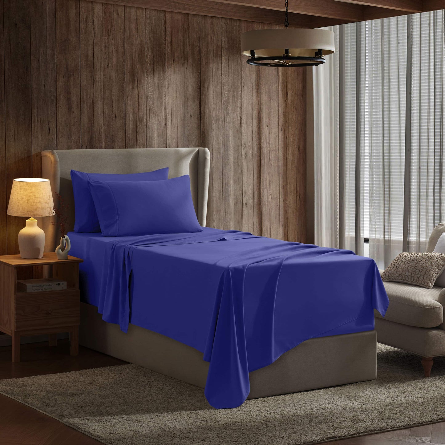 Extra Deep Pocket Microfiber Bed Sheet Set - Blue Collection