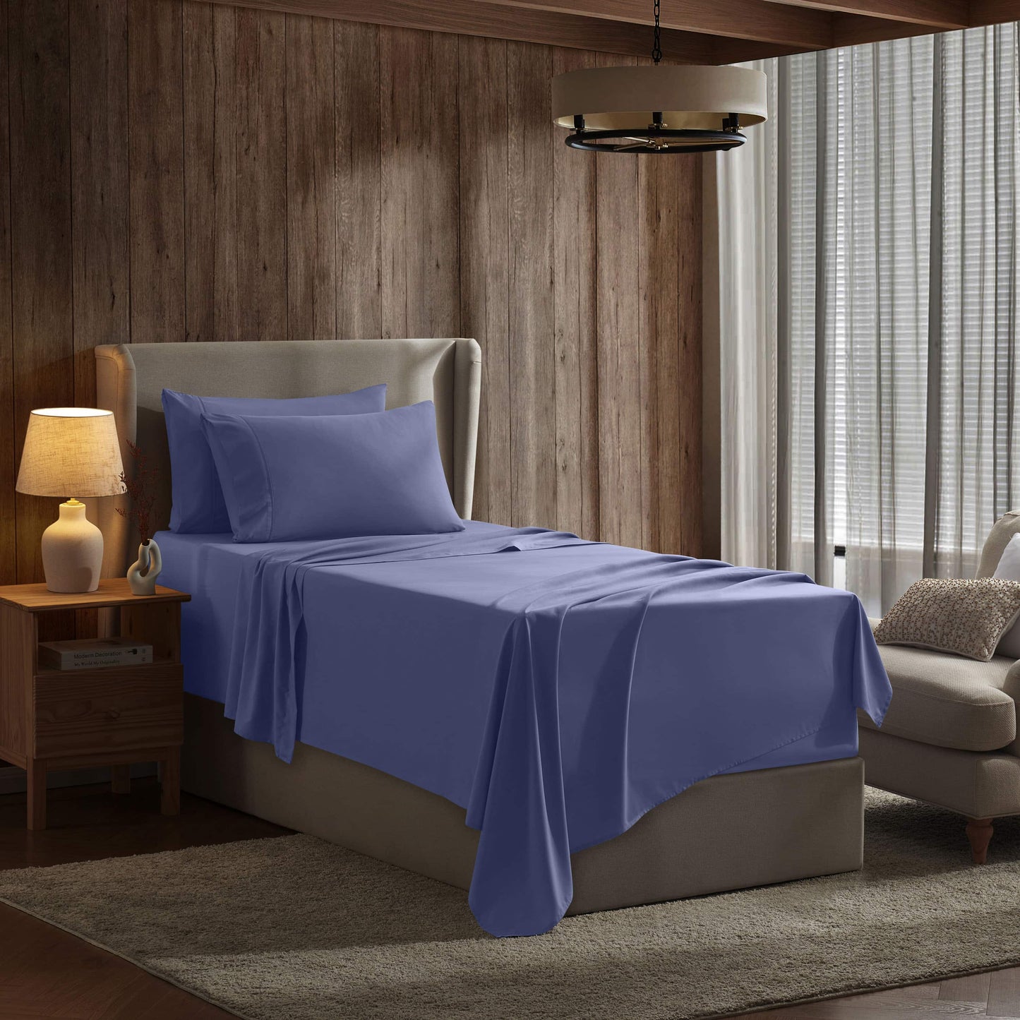 Extra Deep Pocket Microfiber Bed Sheet Set - Blue Collection