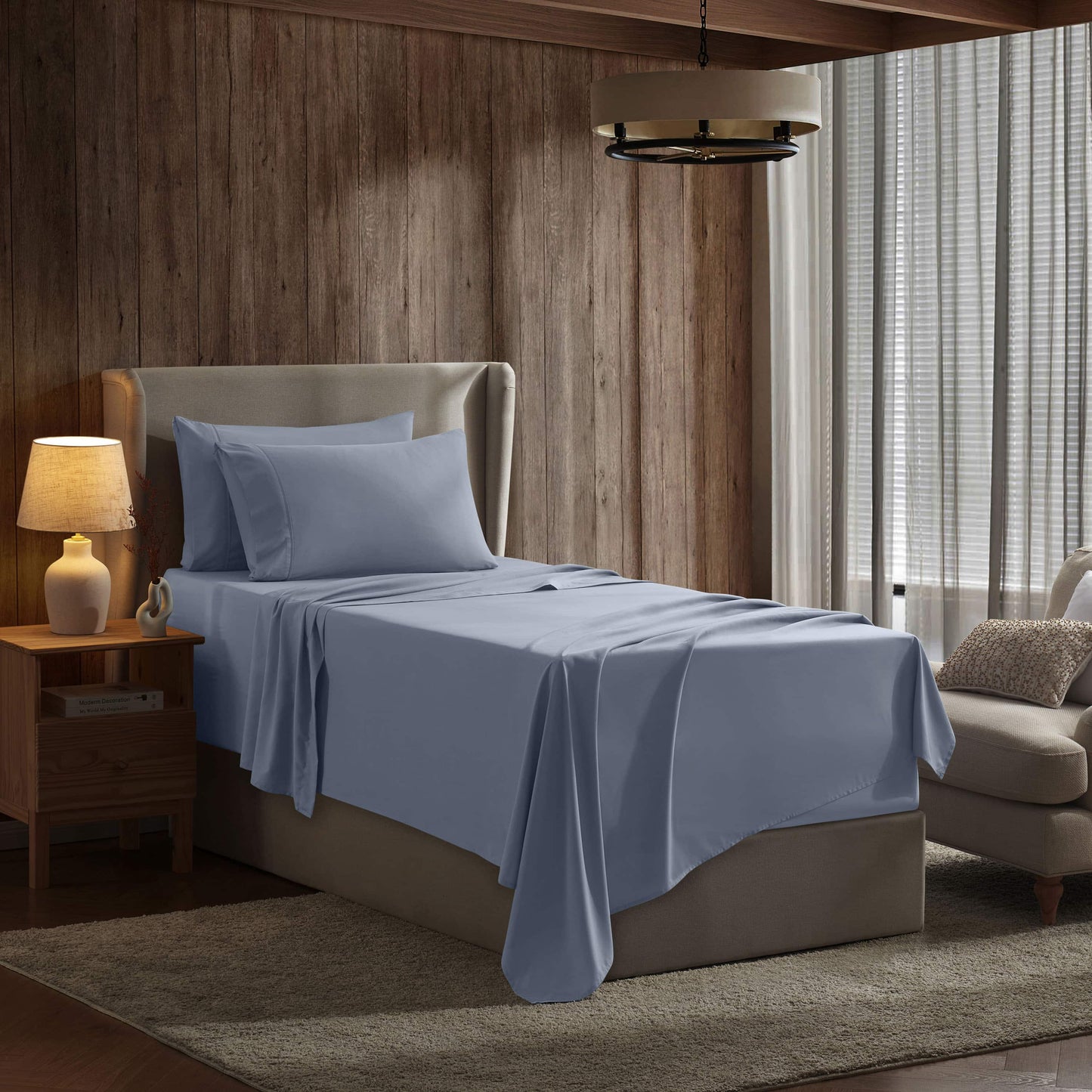 Extra Deep Pocket Microfiber Bed Sheet Set - Blue Collection