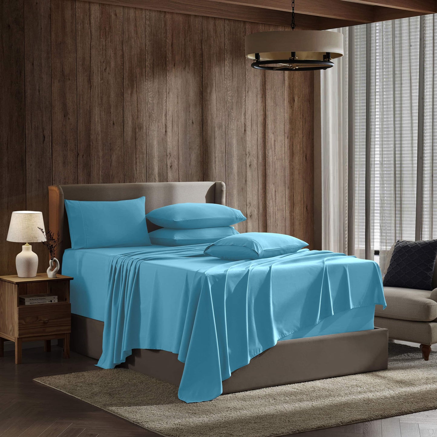 Extra Deep Pocket Microfiber Bed Sheet Set - Blue Collection