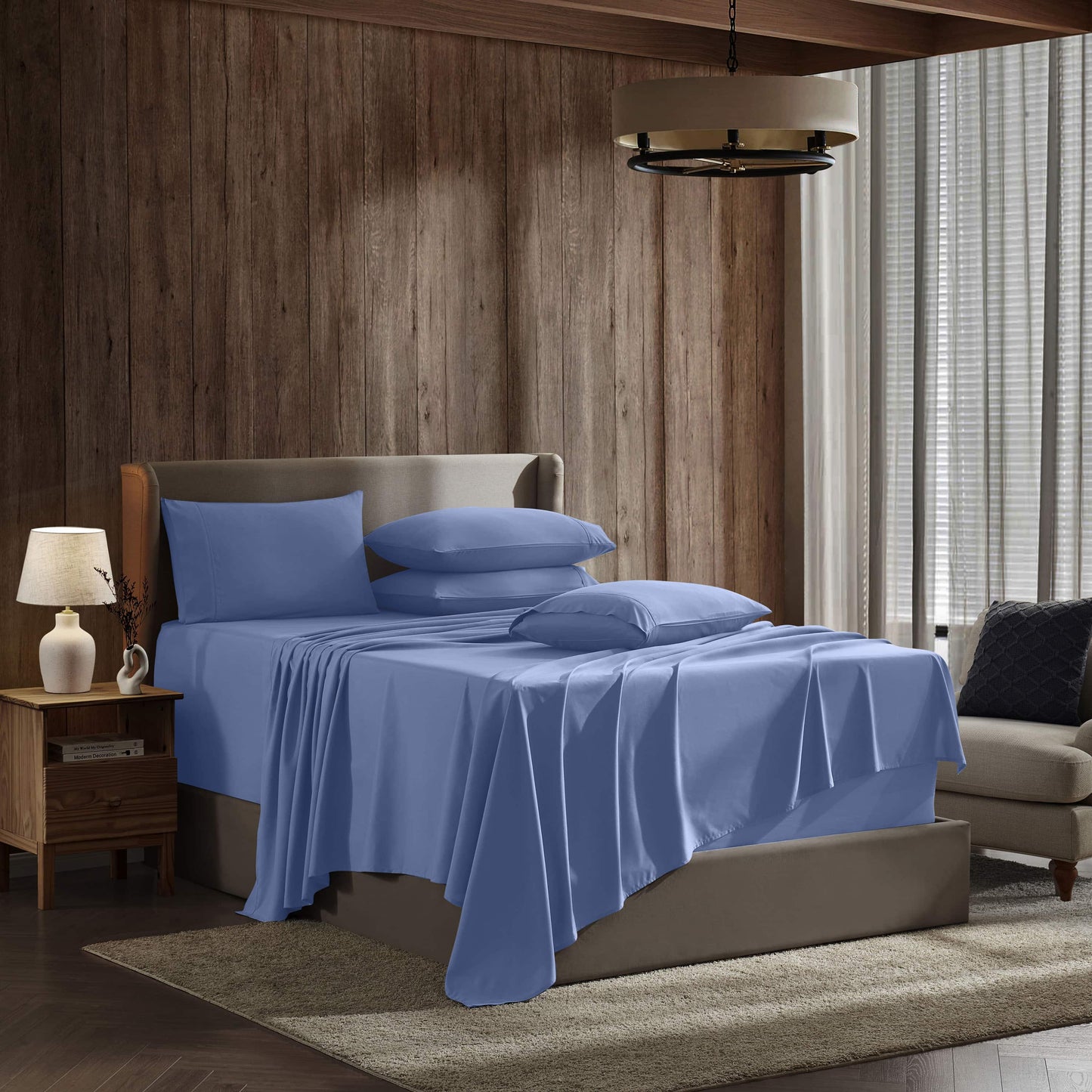 Extra Deep Pocket Microfiber Bed Sheet Set - Blue Collection