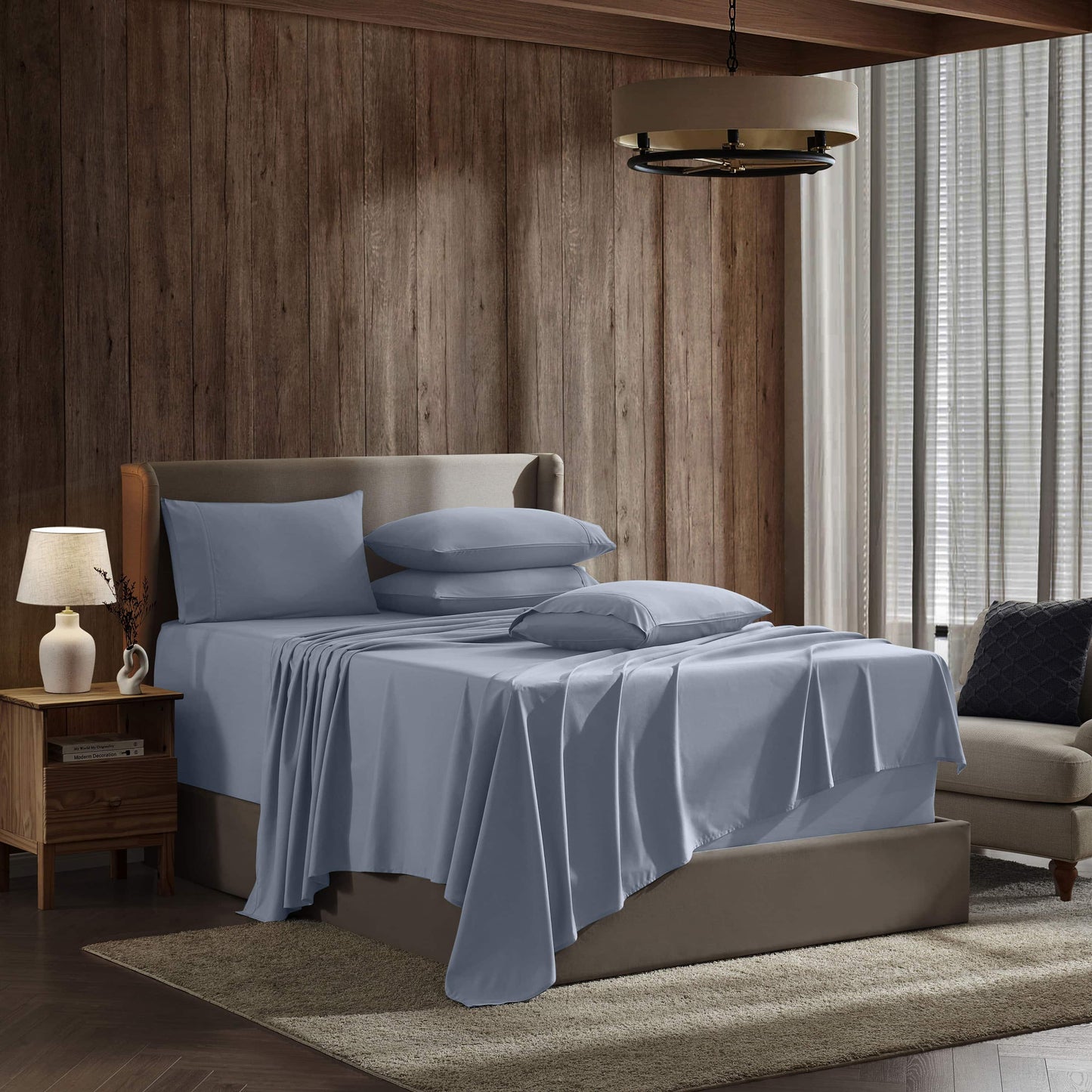 Extra Deep Pocket Microfiber Bed Sheet Set - Blue Collection