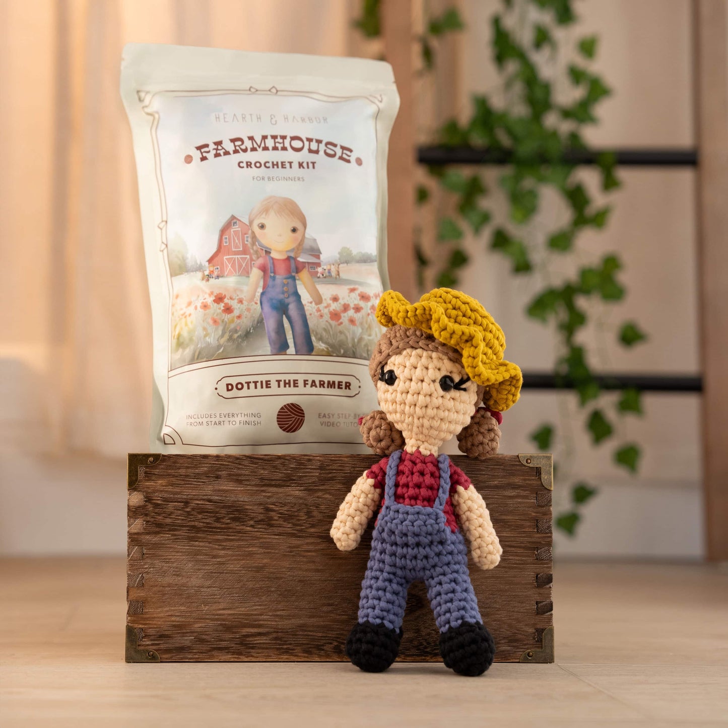 Dottie the Farmer - Farmhouse Amigurumi Crochet Kit for Beginners