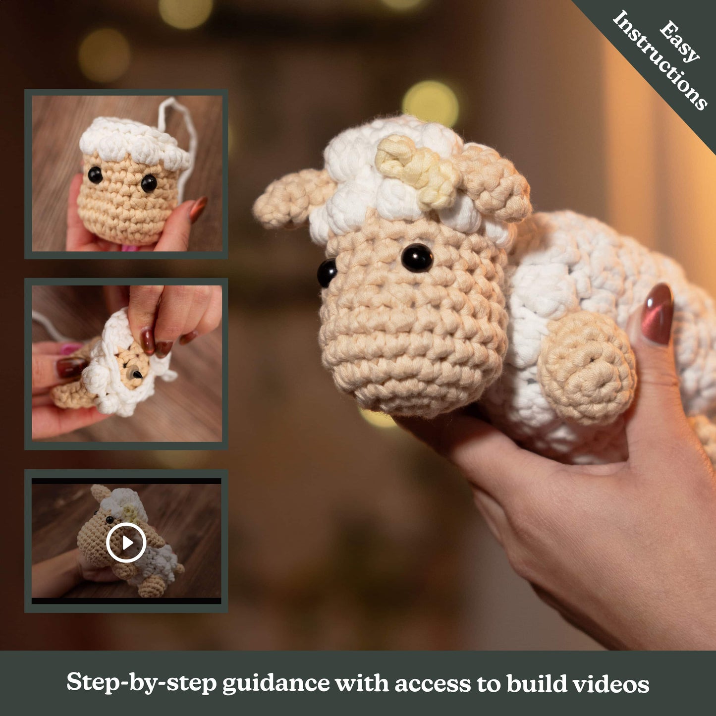 Sherri the Sheep - Farmhouse Amigurumi Crochet Kit for Beginners