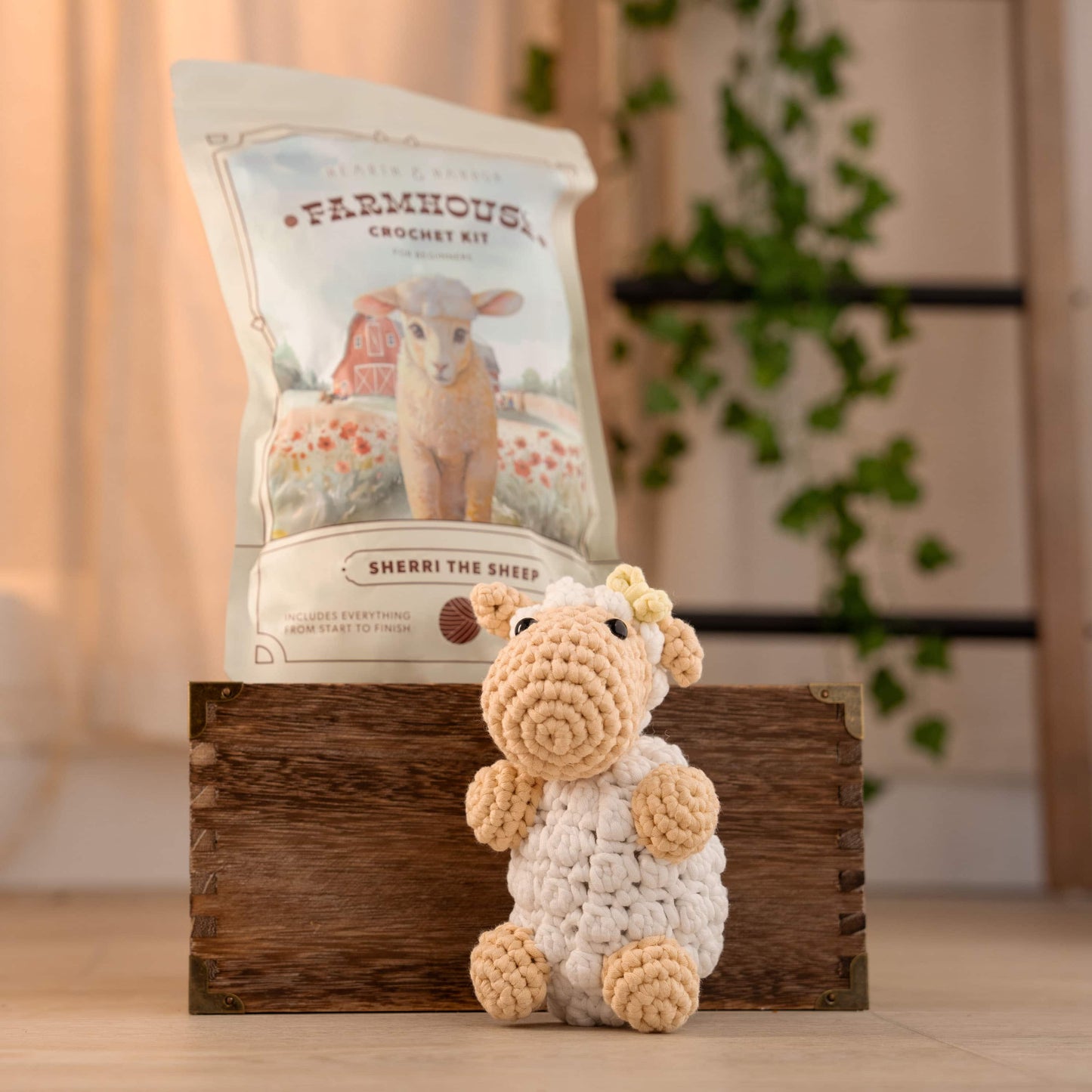 Sherri the Sheep - Farmhouse Amigurumi Crochet Kit for Beginners