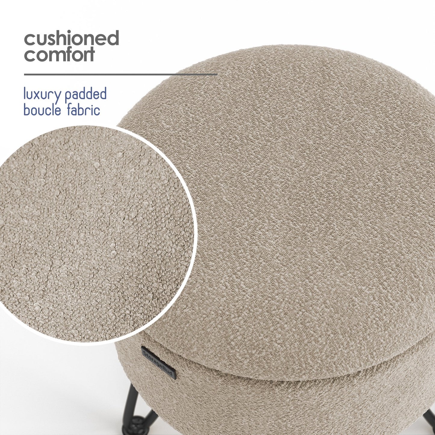 Round Ottoman with Storage