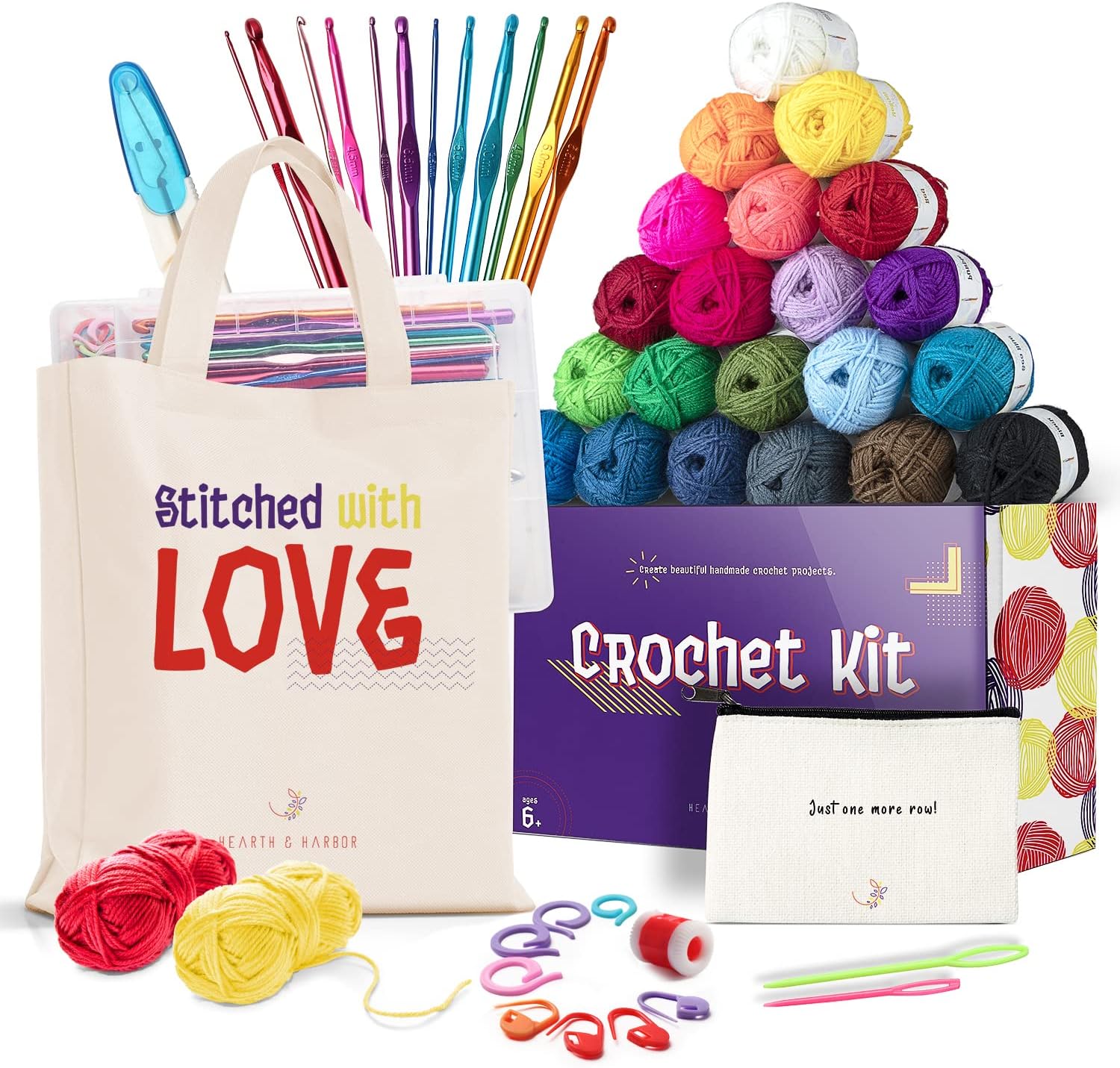 43 Piece Crochet Kit with Crochet Hooks Yarn Set – Hearth And Harbor