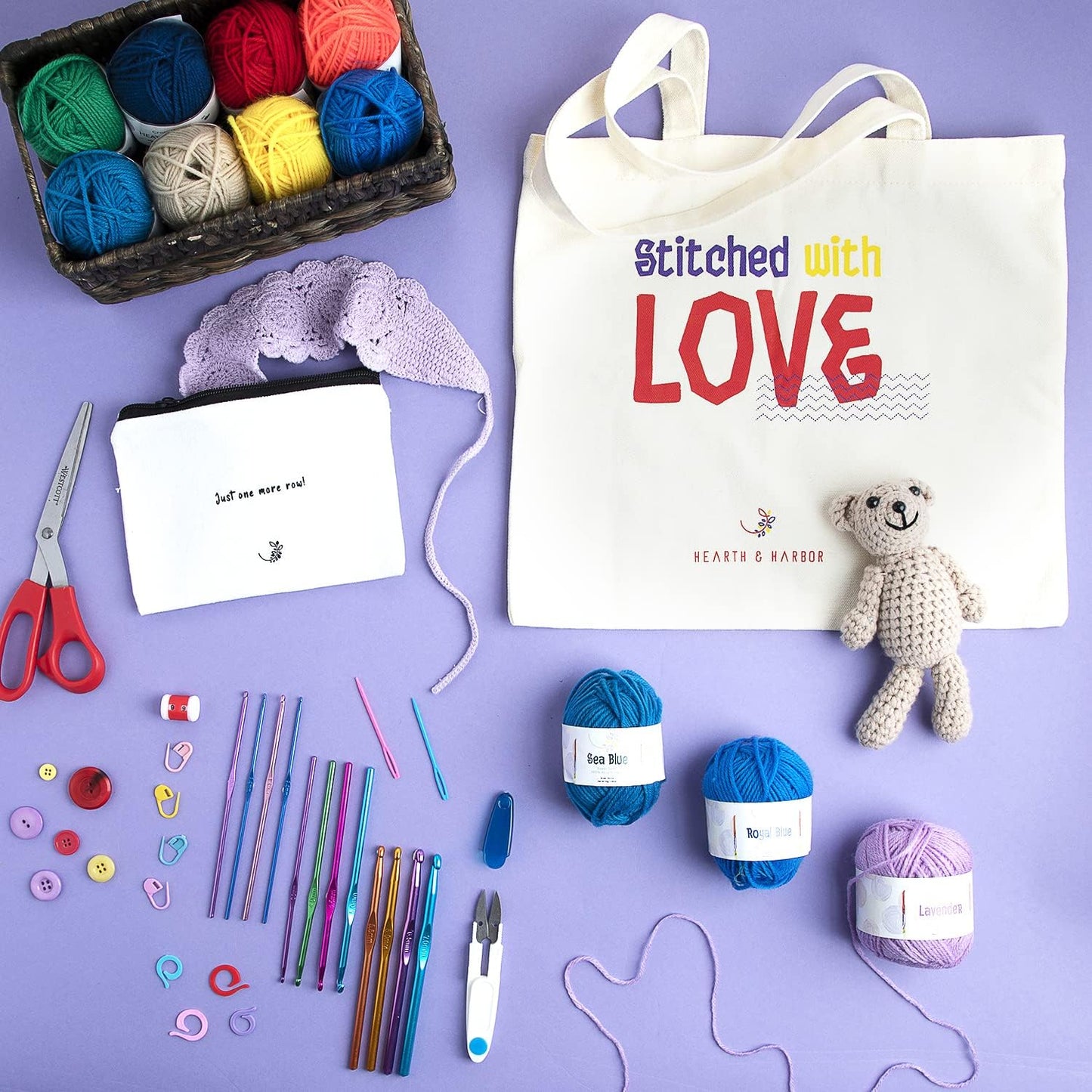 43 Piece Crochet Kit with Crochet Hooks Yarn Set