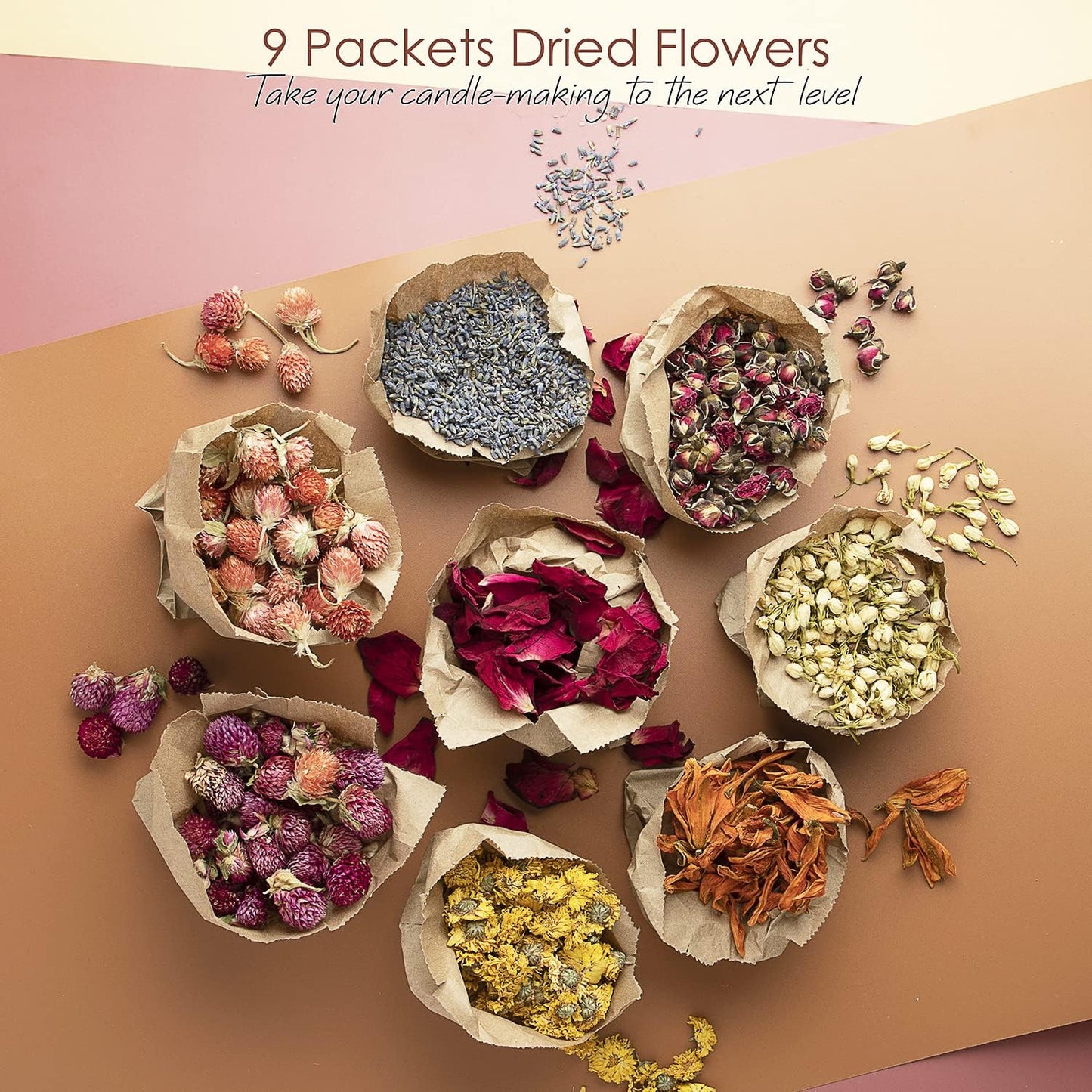 Soy Candle Making Kit + Dried Flowers - 2 Lbs