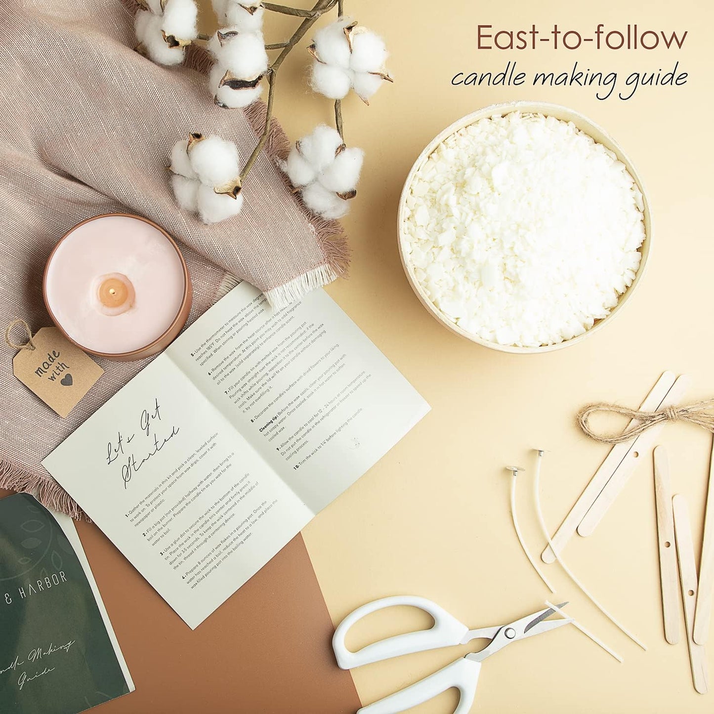 Soy Candle Making Kit + Dried Flowers - 2 Lbs