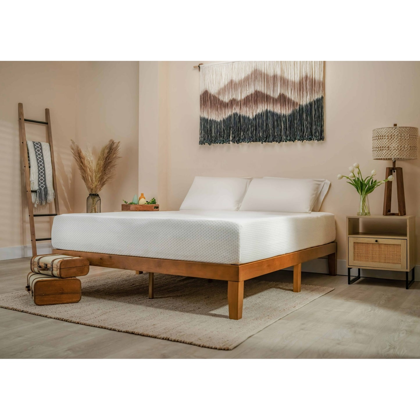 Hearth & Harbor Green Tea Mattress Fiberglass Free Cooling Memory Foam Mattress In A Box