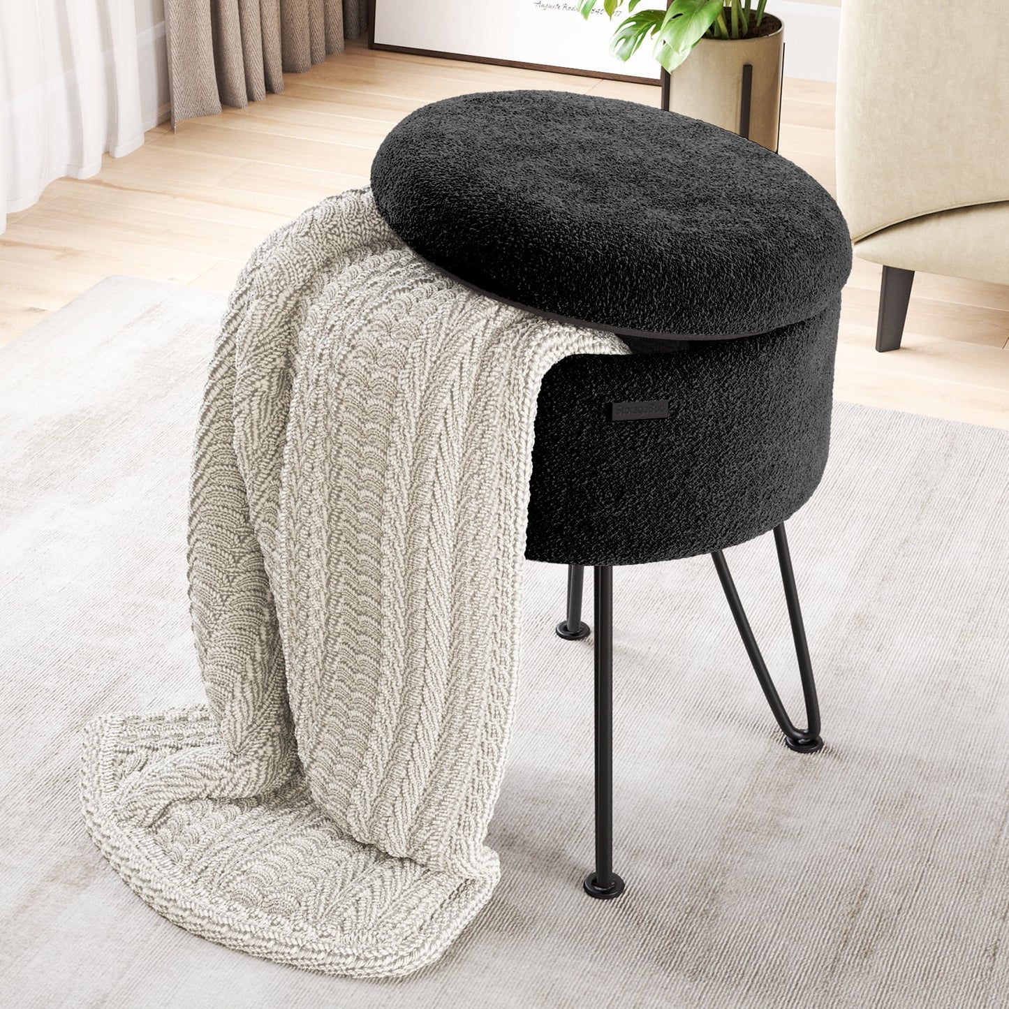 Round Ottoman with Storage