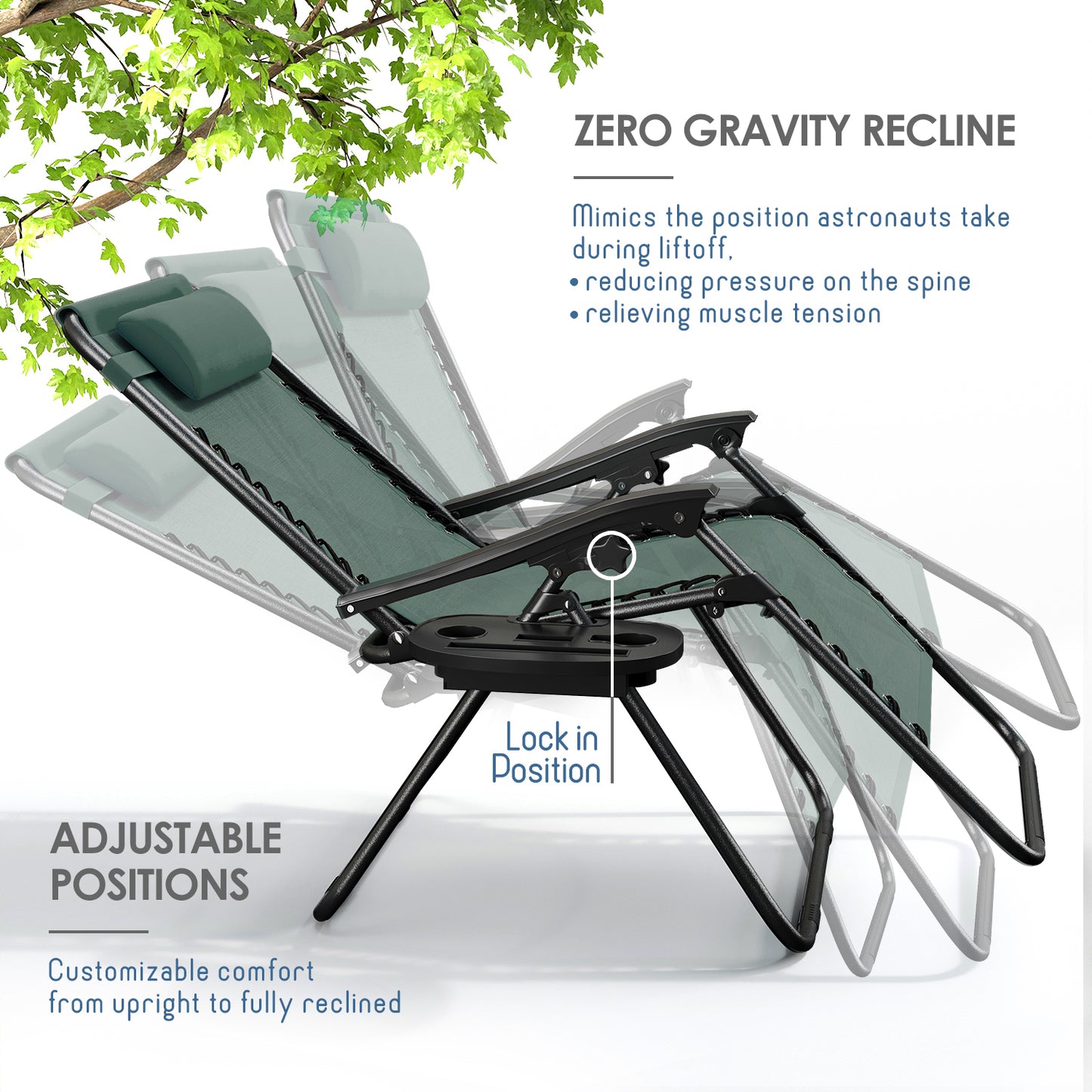 Zero Gravity Chair Outdoor Lounge Chairs with Cup Holder