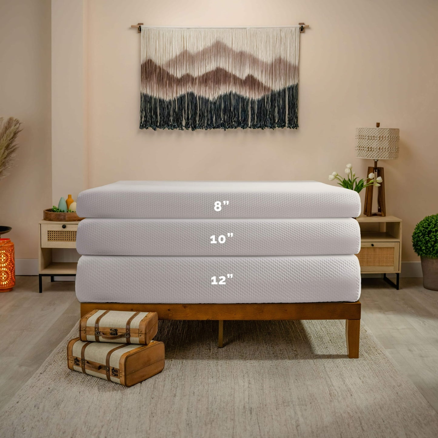 Hearth & Harbor Green Tea Mattress Fiberglass Free Cooling Memory Foam Mattress In A Box