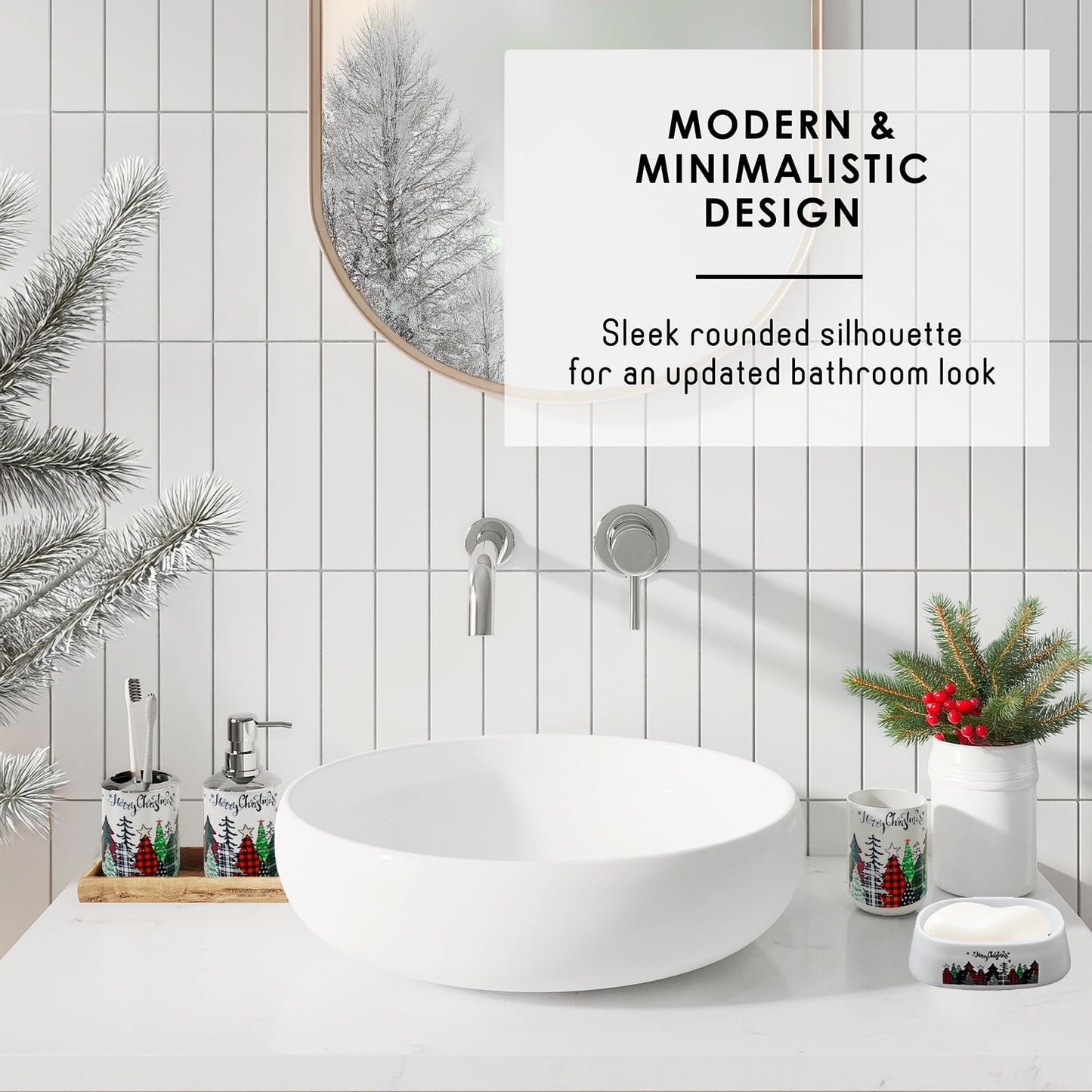 Christmas Bathroom Decor Accessories Set