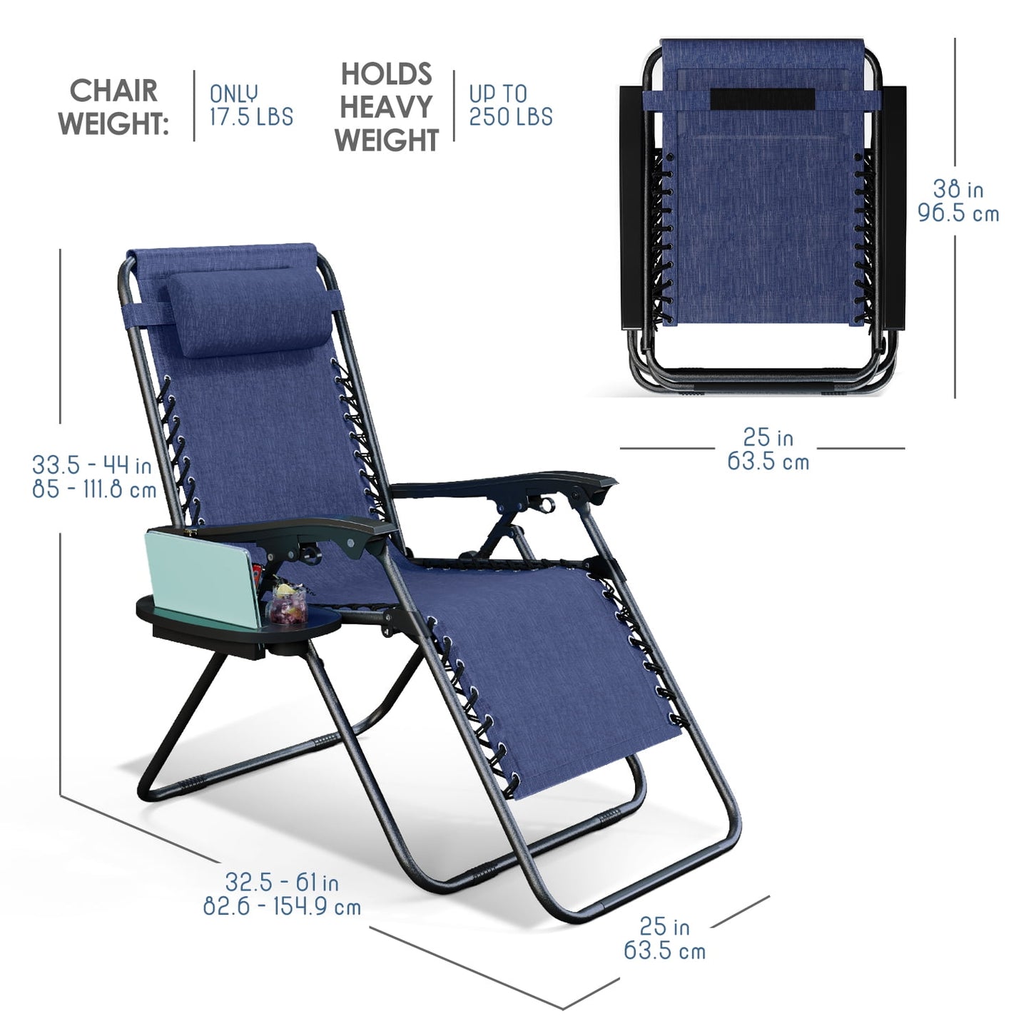 Zero Gravity Chair Outdoor Lounge Chairs with Cup Holder