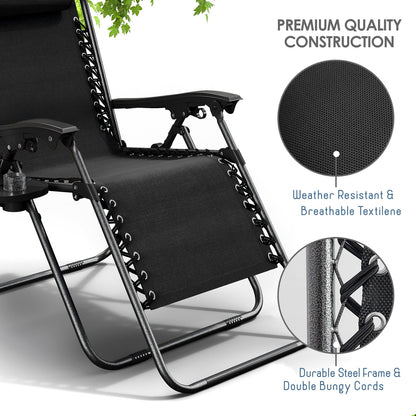 Zero Gravity Chair Outdoor Lounge Chairs with Cup Holder