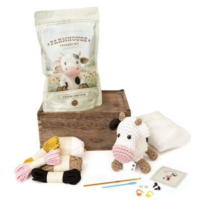 Callie The Cow - Farmhouse Amigurumi Crochet Kit for Beginners