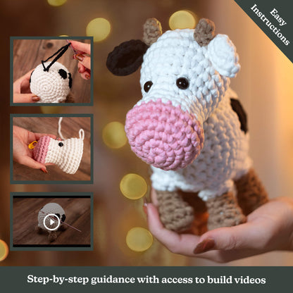 Callie The Cow - Farmhouse Amigurumi Crochet Kit for Beginners