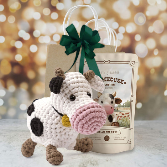 Callie The Cow - Farmhouse Amigurumi Crochet Kit for Beginners