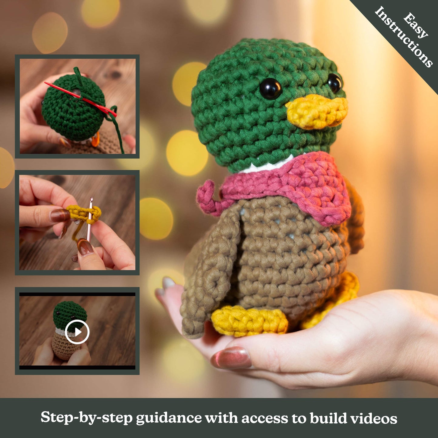 Dale the Duck - Farmhouse Amigurumi Crochet Kit for Beginners