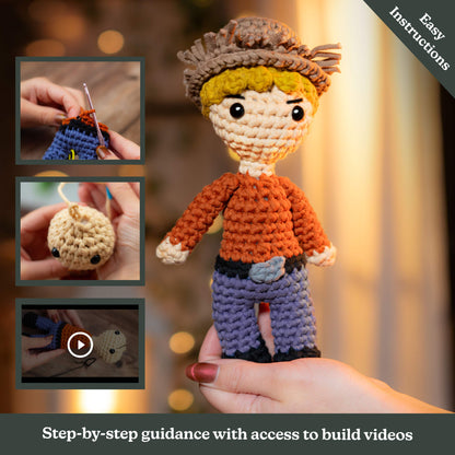 Dixon the Farmer - Farmhouse Amigurumi Crochet Kit for Beginners