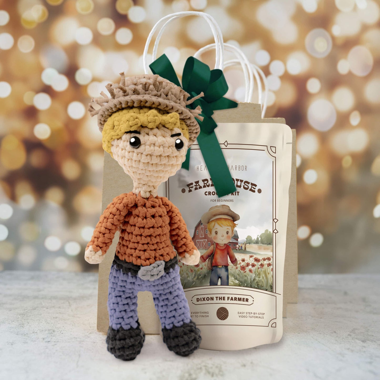 Dixon the Farmer - Farmhouse Amigurumi Crochet Kit for Beginners