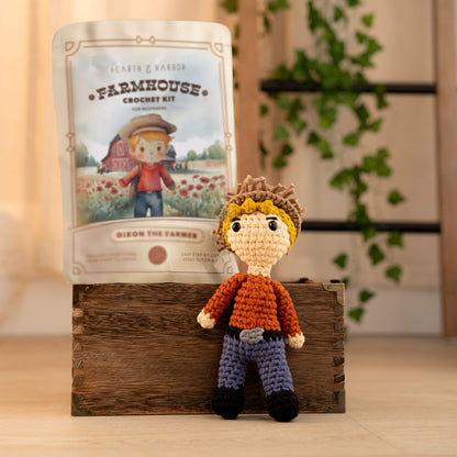 Dixon the Farmer - Farmhouse Amigurumi Crochet Kit for Beginners