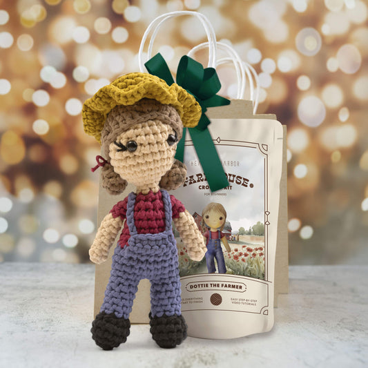 Dottie the Farmer - Farmhouse Amigurumi Crochet Kit for Beginners