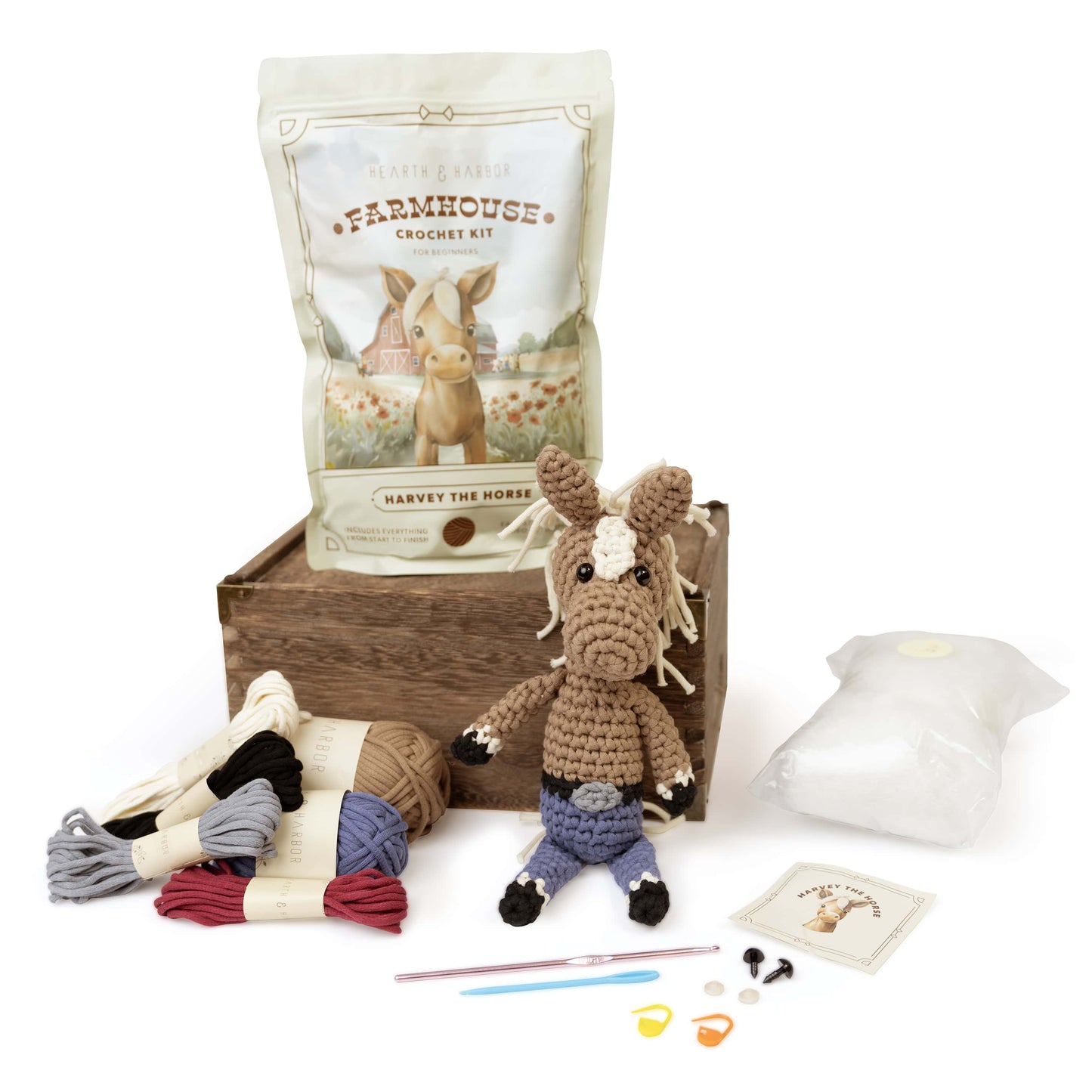 Harvey the Horse - Farmhouse Amigurumi Crochet Kit for Beginners