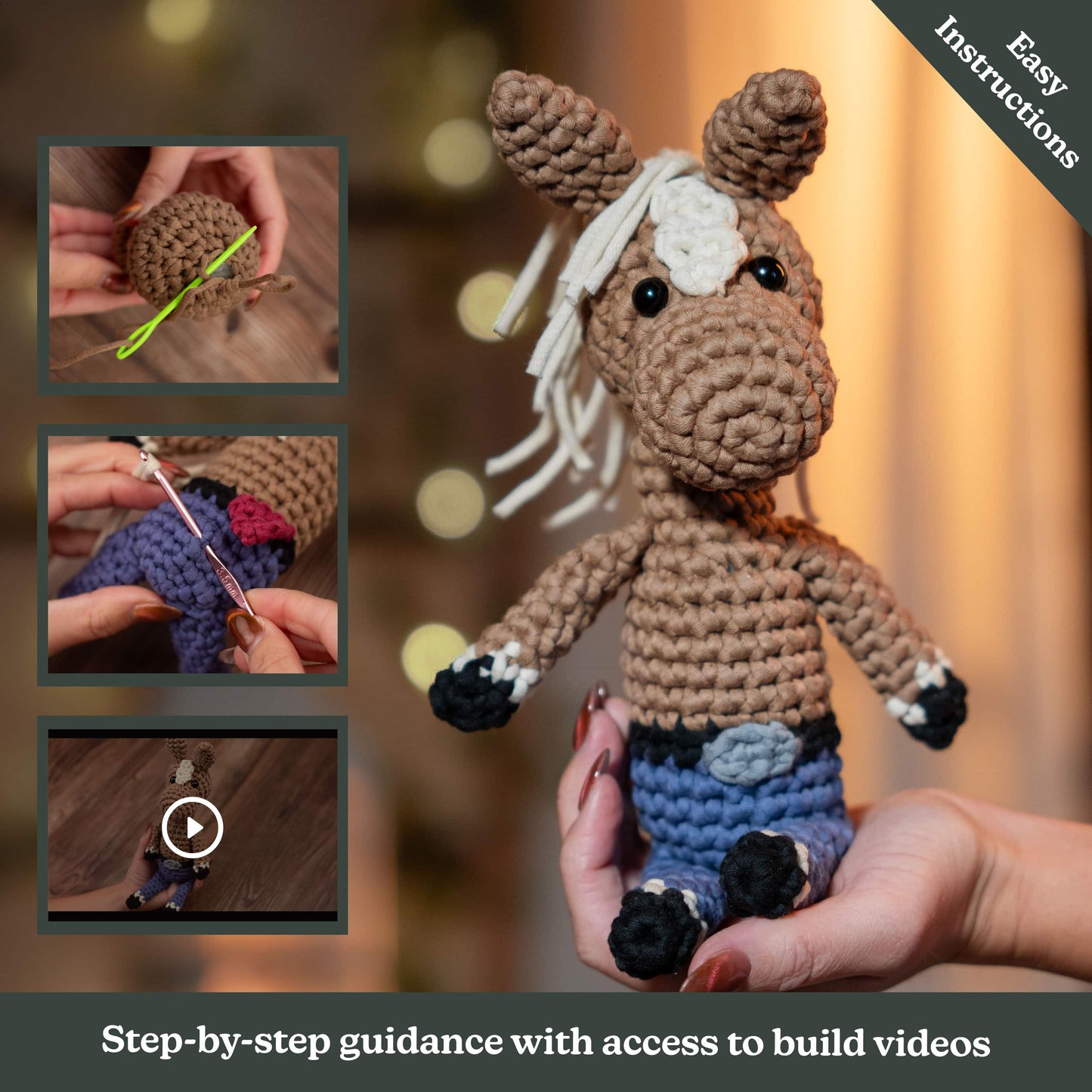 Harvey the Horse - Farmhouse Amigurumi Crochet Kit for Beginners