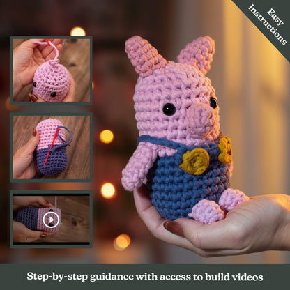 Penny The Pig - Farmhouse Amigurumi Crochet Kit for Beginners