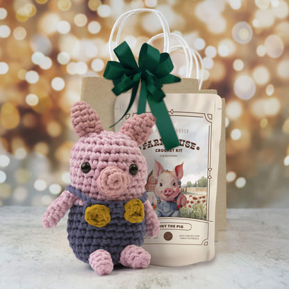 Penny The Pig - Farmhouse Amigurumi Crochet Kit for Beginners