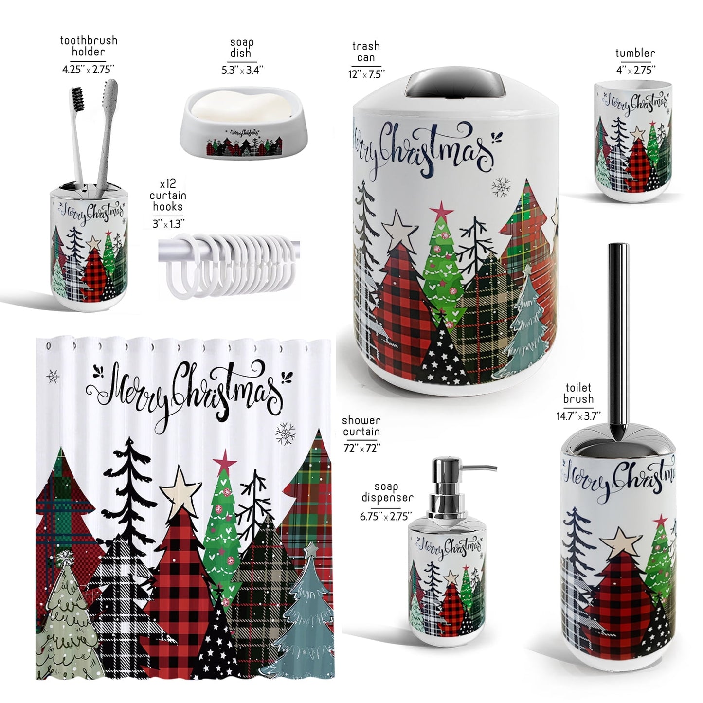 Christmas Bathroom Decor Accessories Set