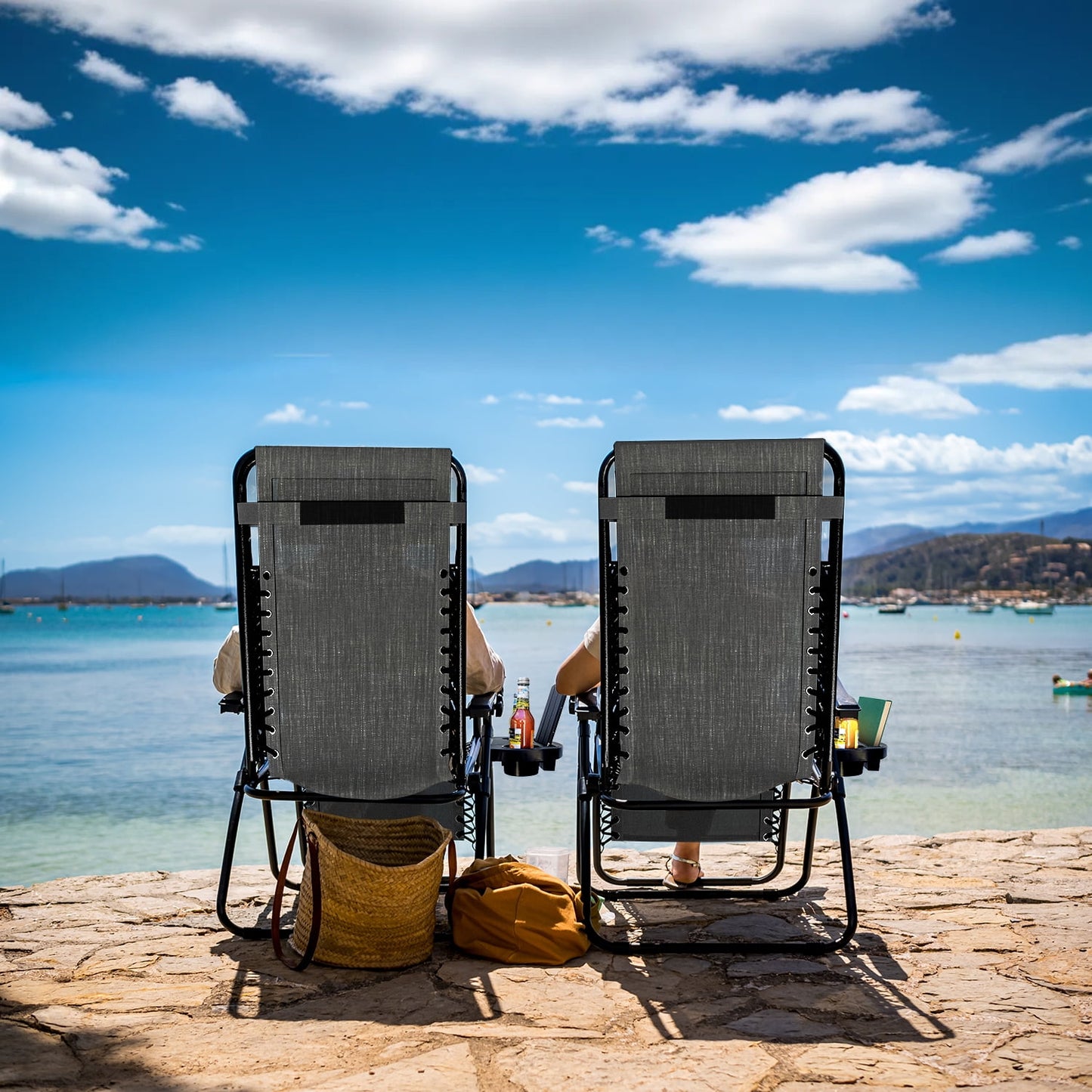 Zero Gravity Chair Outdoor Lounge Chairs with Cup Holder