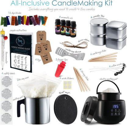 Soy Candle Making Kit + Electric Pot - 2 Lbs