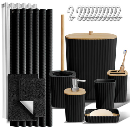 22 Piece Bamboo Bathroom Sets