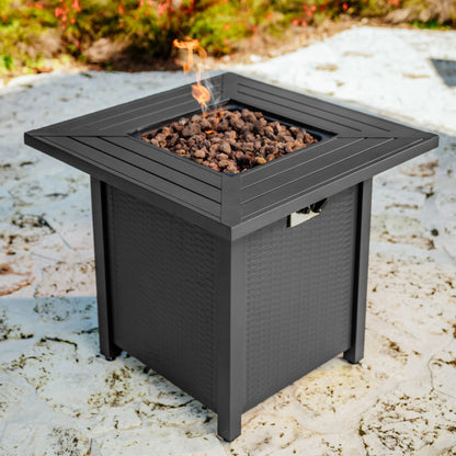 Propane Fire Pit Table for Outside with Lava Rocks