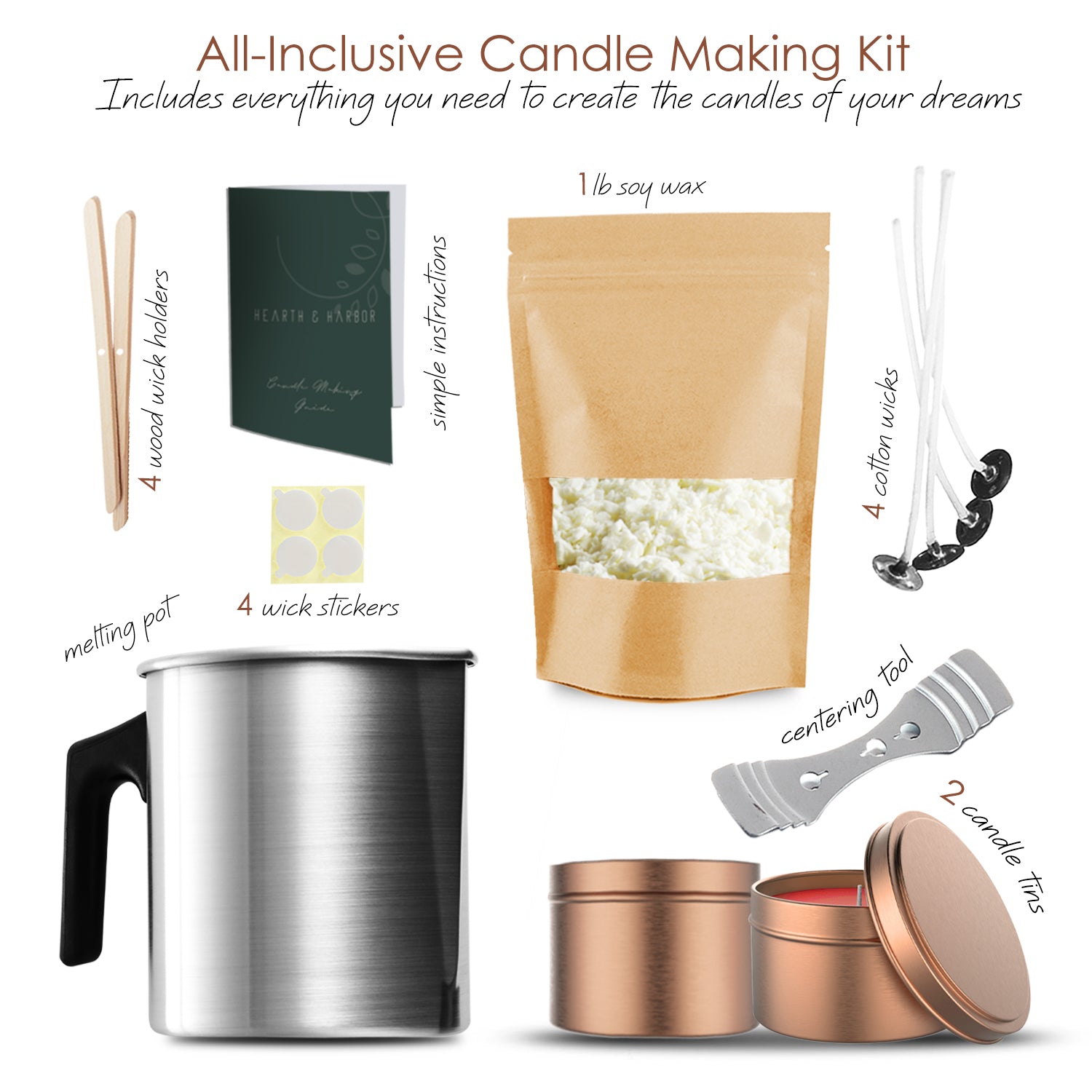 DIY Candle Making Kit 58 Pieces Soy Candle Making Kit Complete