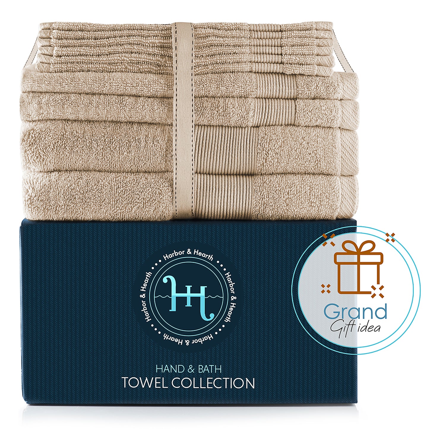 Hearth & Harbor Bath Towel Collection, 100% Cotton Luxury Soft