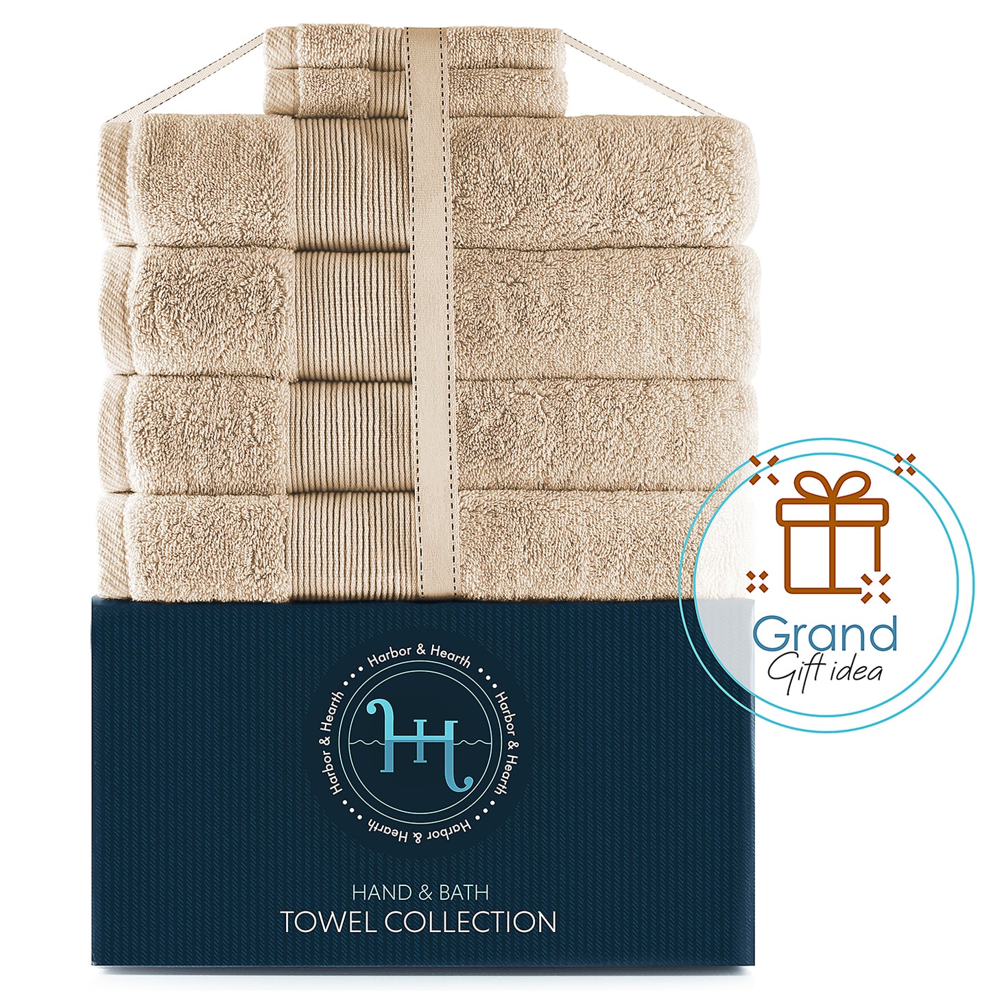 Hearth & Harbor Bath Towel Collection, 100% Cotton Luxury Soft