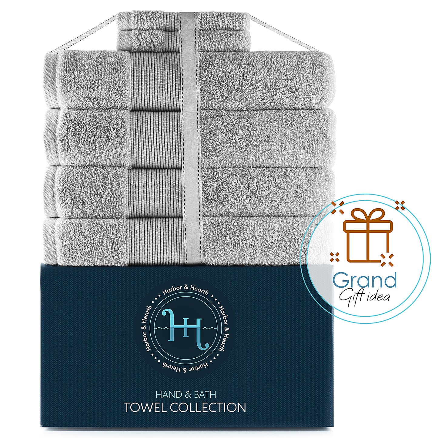 Hearth & Harbor Bath Towel Collection, 100% Cotton Luxury Soft