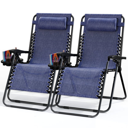 Zero Gravity Chair Outdoor Lounge Chairs with Cup Holder