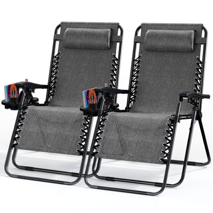 Zero Gravity Chair Outdoor Lounge Chairs with Cup Holder