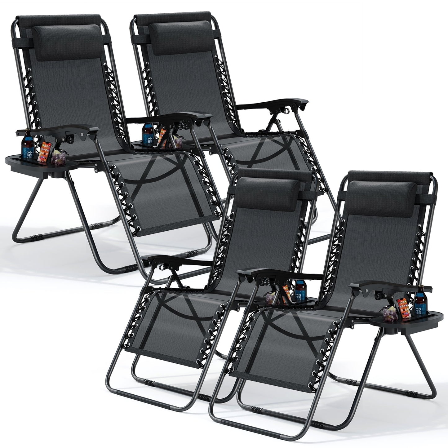 Zero Gravity Chair Outdoor Lounge Chairs with Cup Holder