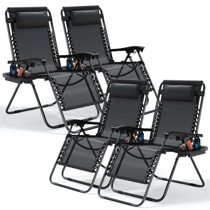 Zero Gravity Chair Outdoor Lounge Chairs with Cup Holder